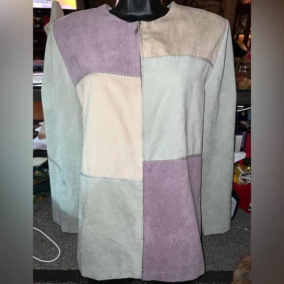 Vintage Alfred Dunner Suede Style Zip Jacket - Picture 1 of 9